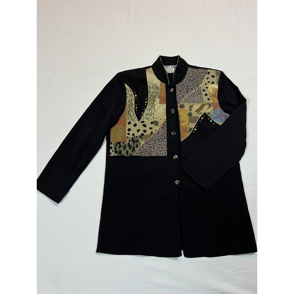 City Girl By Nancy Bolen Western Top Animal Print‎ Blouse Tunic | Size Small
